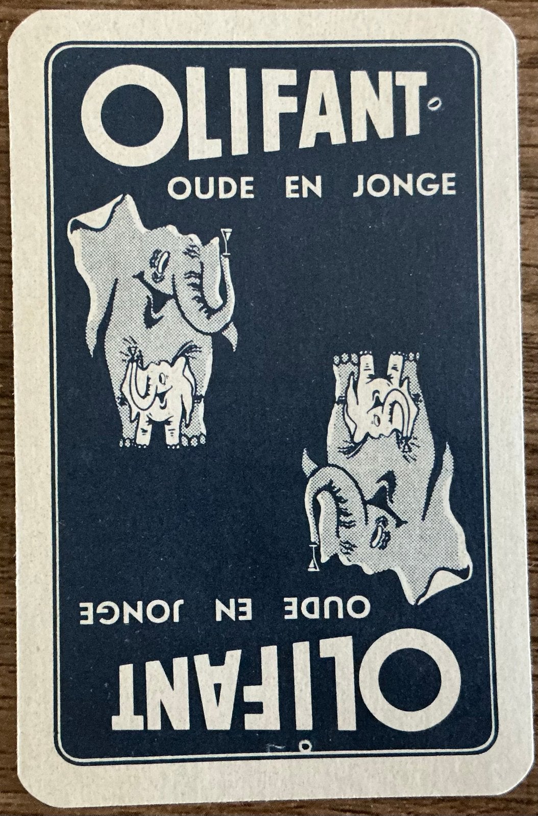 Speelkaart OLIFANT/OUDE EN JONGE GENEVER, Ophalen of Verzenden, Zo goed als nieuw, Speelkaart(en)