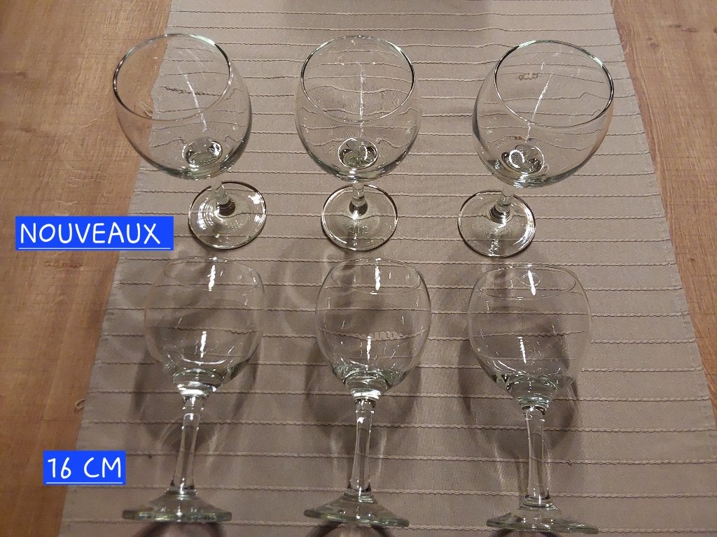 VERRES A VIN 16CM ET 24CM NOUVEAUX, Enlèvement, Neuf, Verre ou Verres