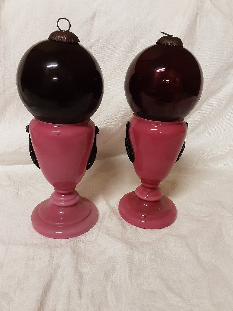 2 oude opaline vazen met bol, Antiek en Kunst, Ophalen