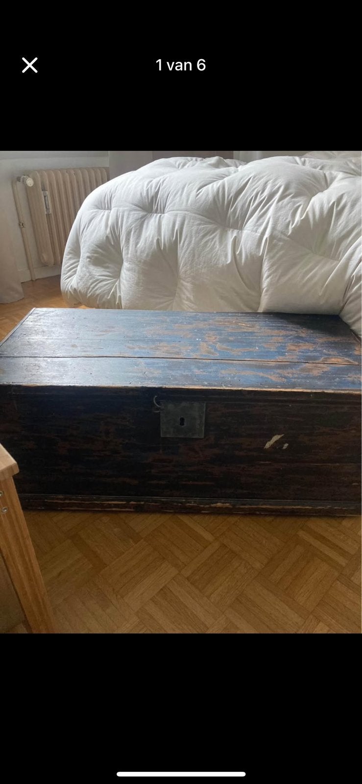 Houten kist 19e eeuw, Ophalen