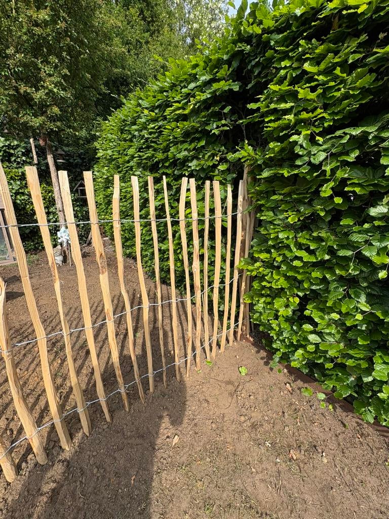 Kastanje houten hekwerk 3.70m lang hoogte 1.20m, Tuin en Terras, Ophalen, Zo goed als nieuw