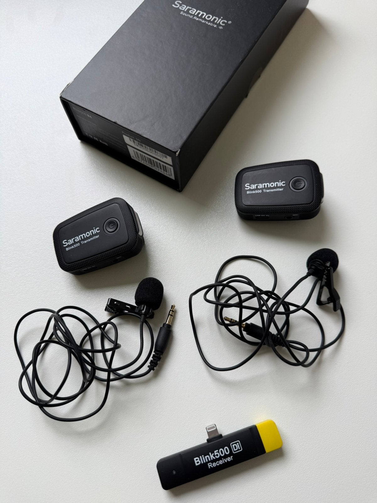 Saramonic Blink500 B4 draadloze microfoonset voor Iphone, Muziek en Instrumenten, Microfoons, Ophalen, Zo goed als nieuw, Overige typen