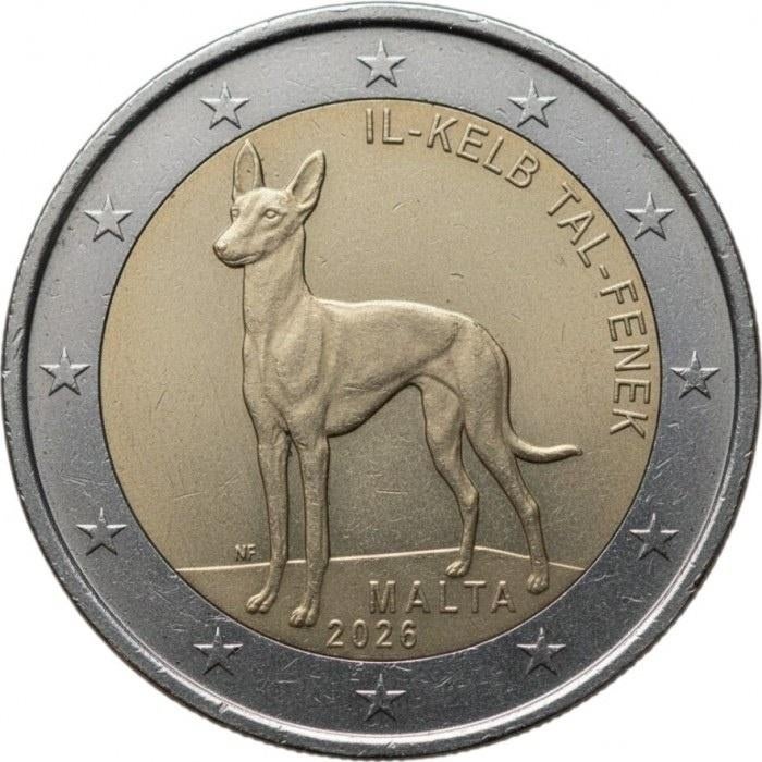 Malta 2026 - 2 euromunt - Pharaohond - UNC, Ophalen of Verzenden, Malta, Losse munt