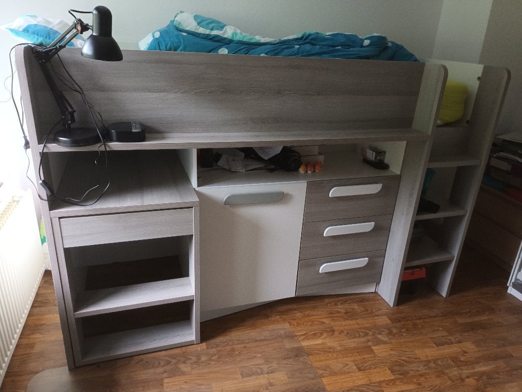 Lit surélevé, Enfants & Bébés, Chambre d'enfant | Lits superposés & Lits mezzanines, Enlèvement, Comme neuf, Lit mi-hauteur mezzanine