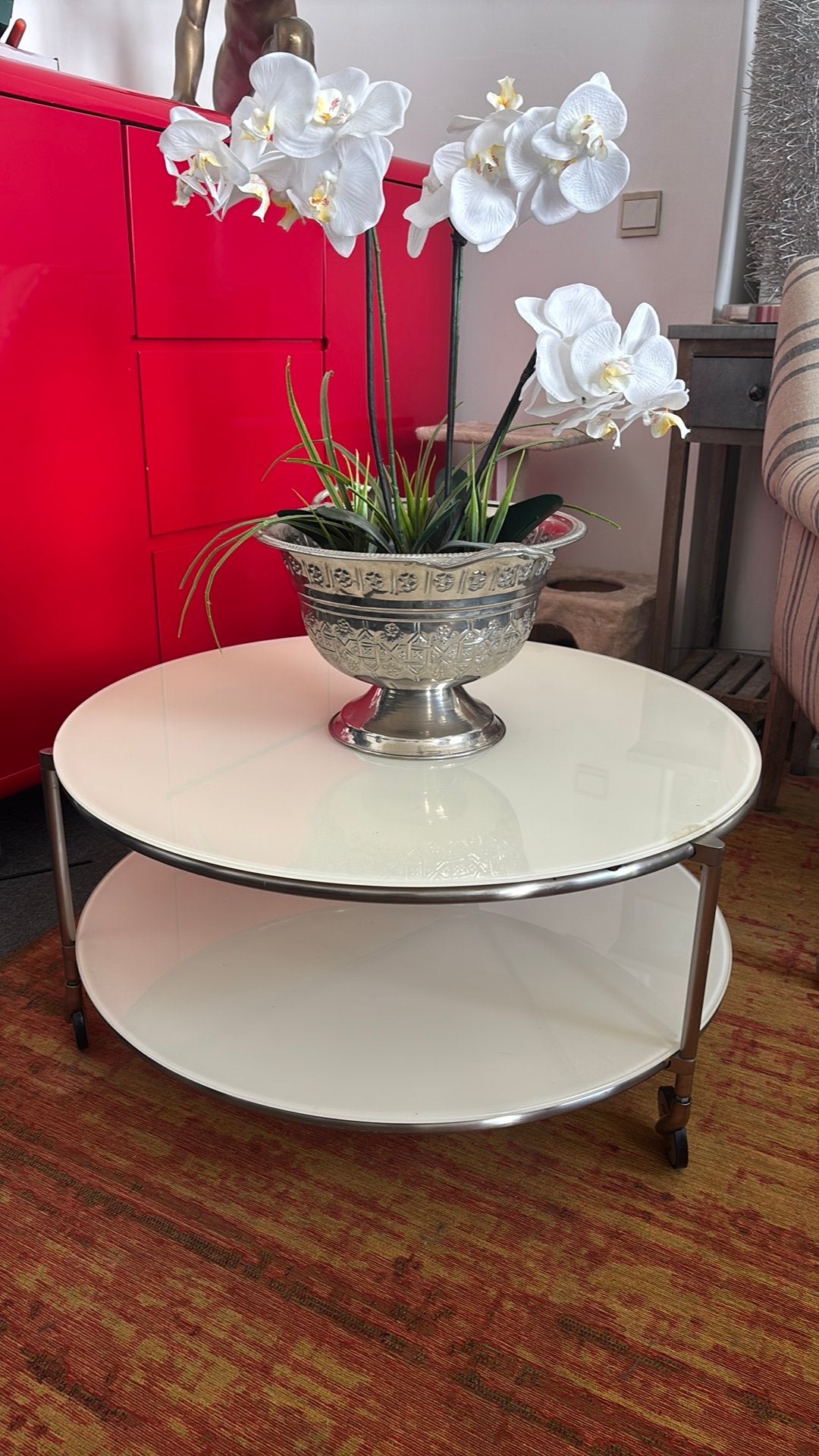 Table ronde salon 75 cm L sur 40 cm hauteur, Maison & Meubles, Enlèvement ou Envoi, Rond, 50 à 100 cm, Verre