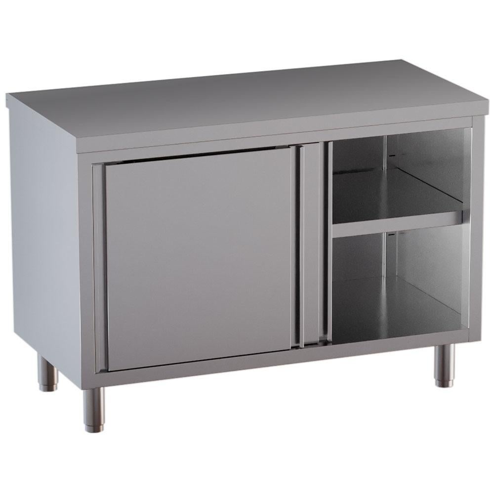 Neutrale kasttafel, schuifdeuren, Metaal of Aluminium, Ophalen of Verzenden, 75 cm of meer, 60 cm of meer