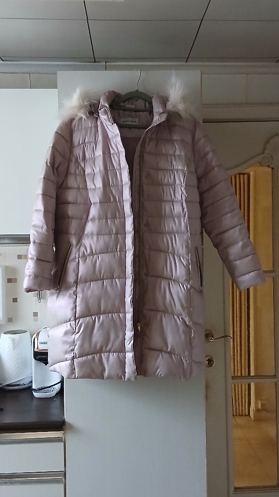 Winterjas, Ophalen, Maat 42/44 (L), Zo goed als nieuw, Roze