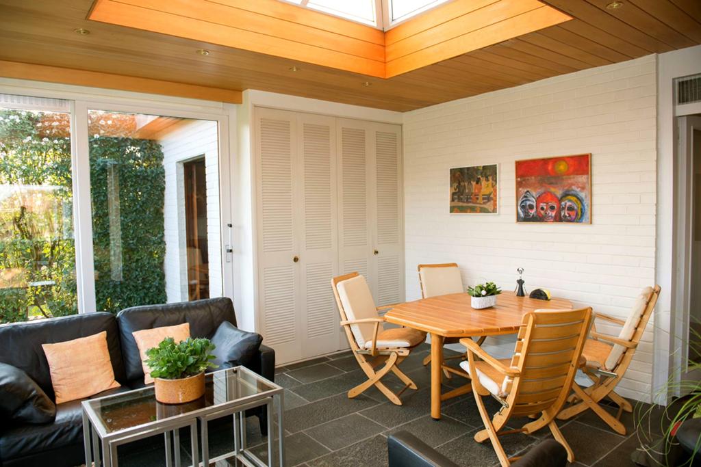 Vintage tafel en 6 stoelen ‘Clairitex’, Huis en Inrichting, Ophalen