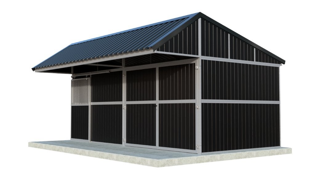 Complete buitenstal met 1 paardenbox en opslagruimte, Dieren en Toebehoren, Stalling, 1 paard of pony