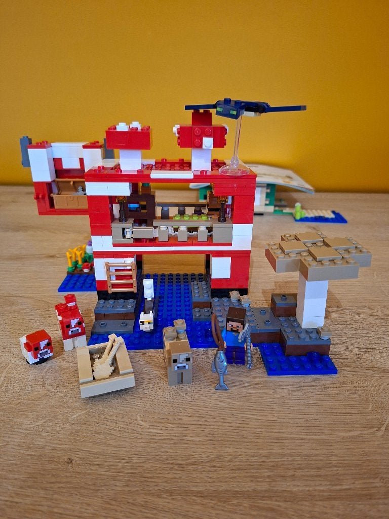 lego minecraft Het Mooshroom huis (21270), Minecraft, Lego, Ensemble complet, Comme neuf