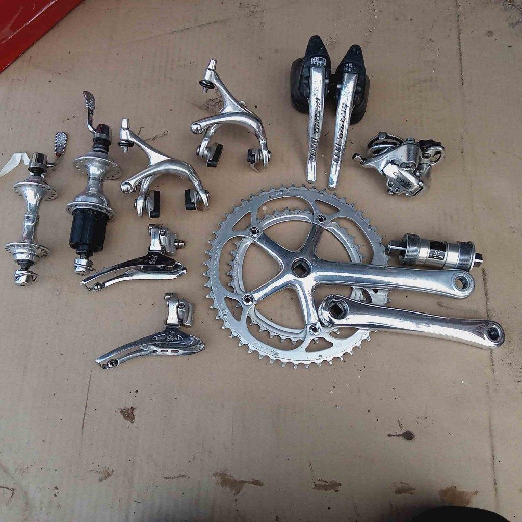Campagnolo record 8 speed groupset, Gebruikt, Overige typen, Ophalen of Verzenden, Aluminium