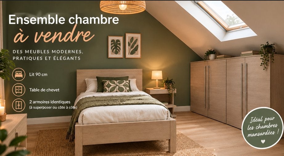 Magnifique chambre jeune complète – Très bon état, Enlèvement, Comme neuf, Une personne, Moderne chic - chêne clair