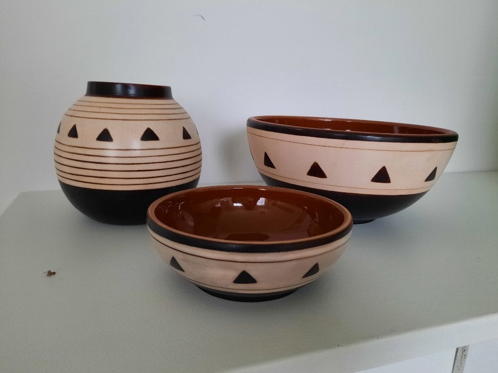 set schalen in MINKA keramiek / PERU, Huis en Inrichting, Woonaccessoires | Schalen en Manden, Ophalen, Porselein of Keramiek