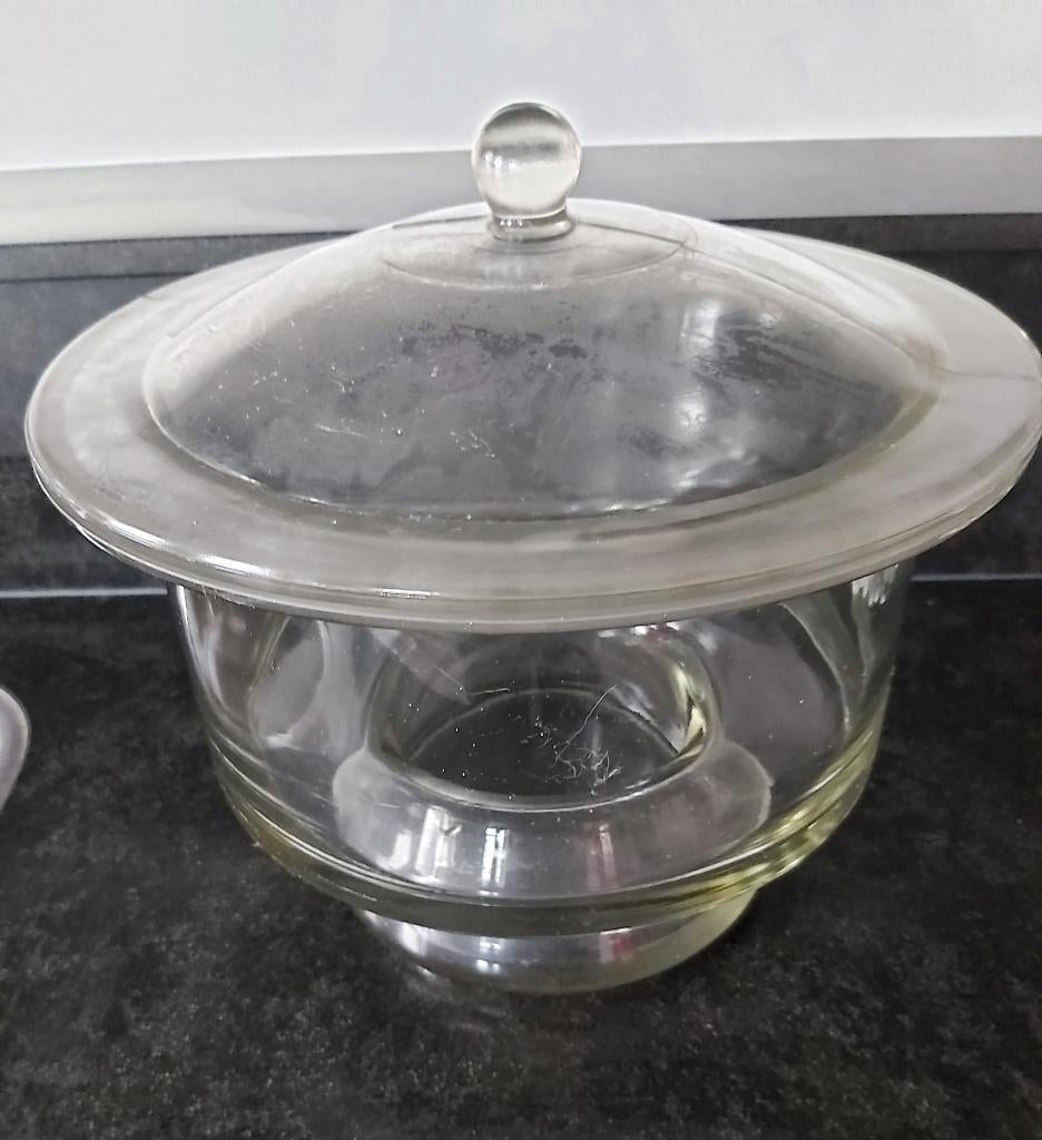 Exsiccator / desiccator in glas voor labo, Antiek en Kunst, Ophalen
