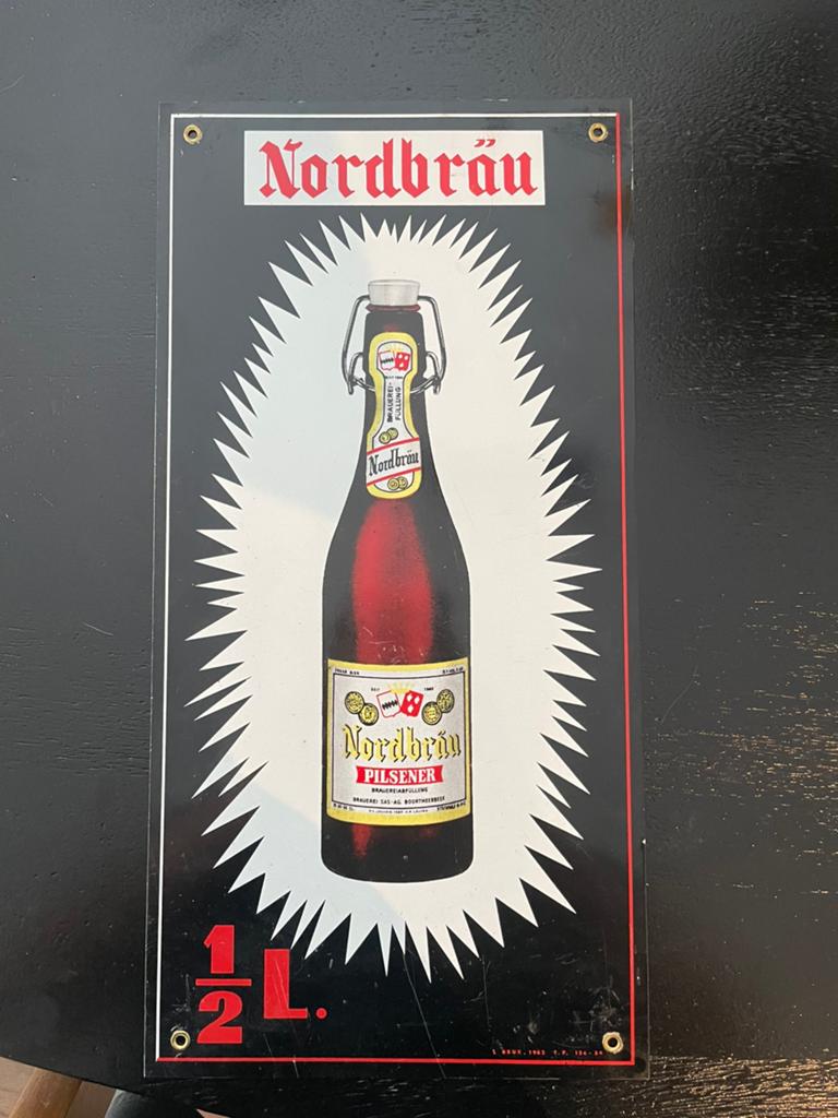 Reclamebord nordbräu het sas ecluse, Enlèvement ou Envoi, Comme neuf