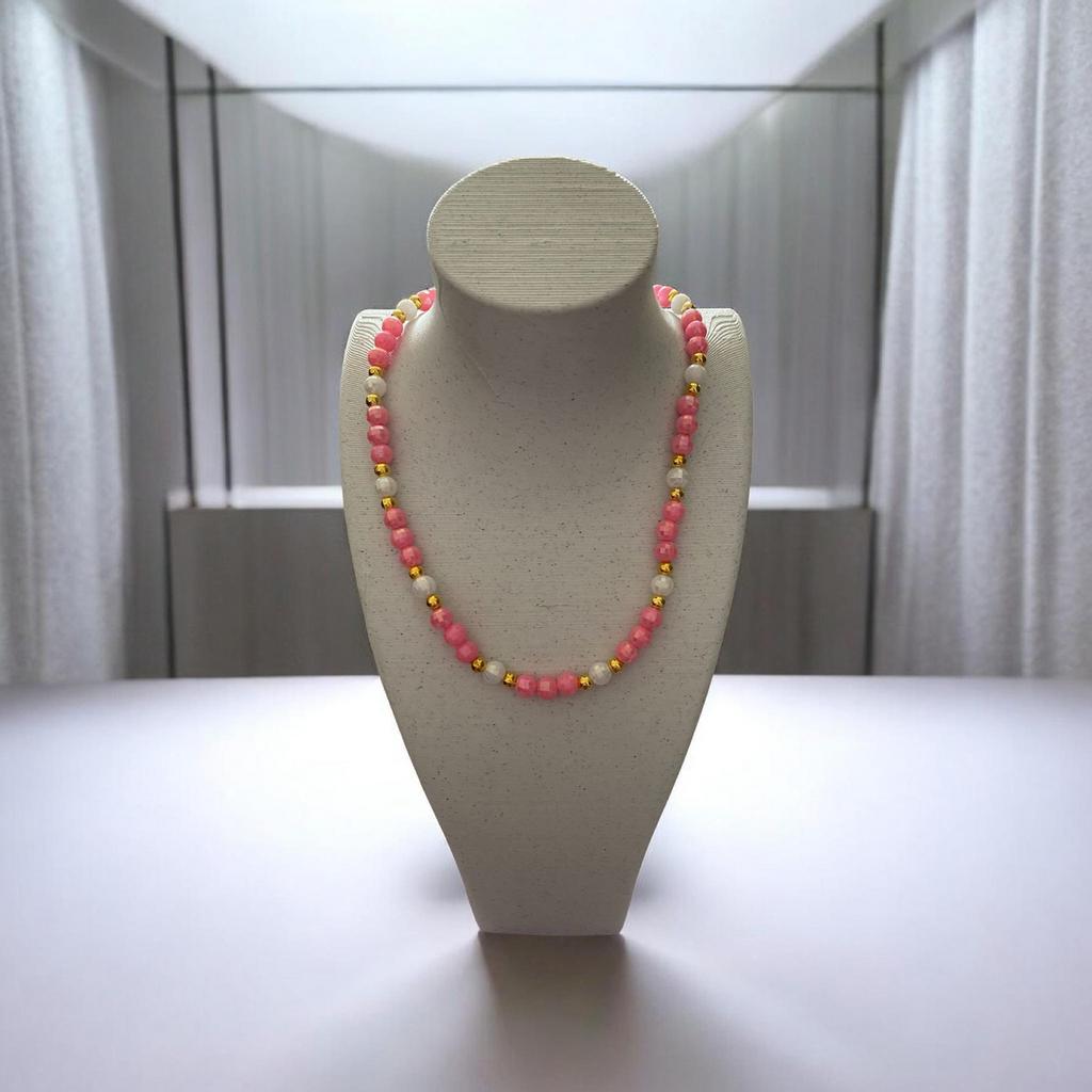 Nieuwe ketting, Bijoux, Sacs & Beauté, Colliers, Enlèvement ou Envoi, Neuf, Rose, Autres matériaux
