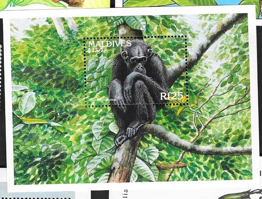 Timbres Mammifères maldives, Postzegels en Munten, Verzenden, Gestempeld