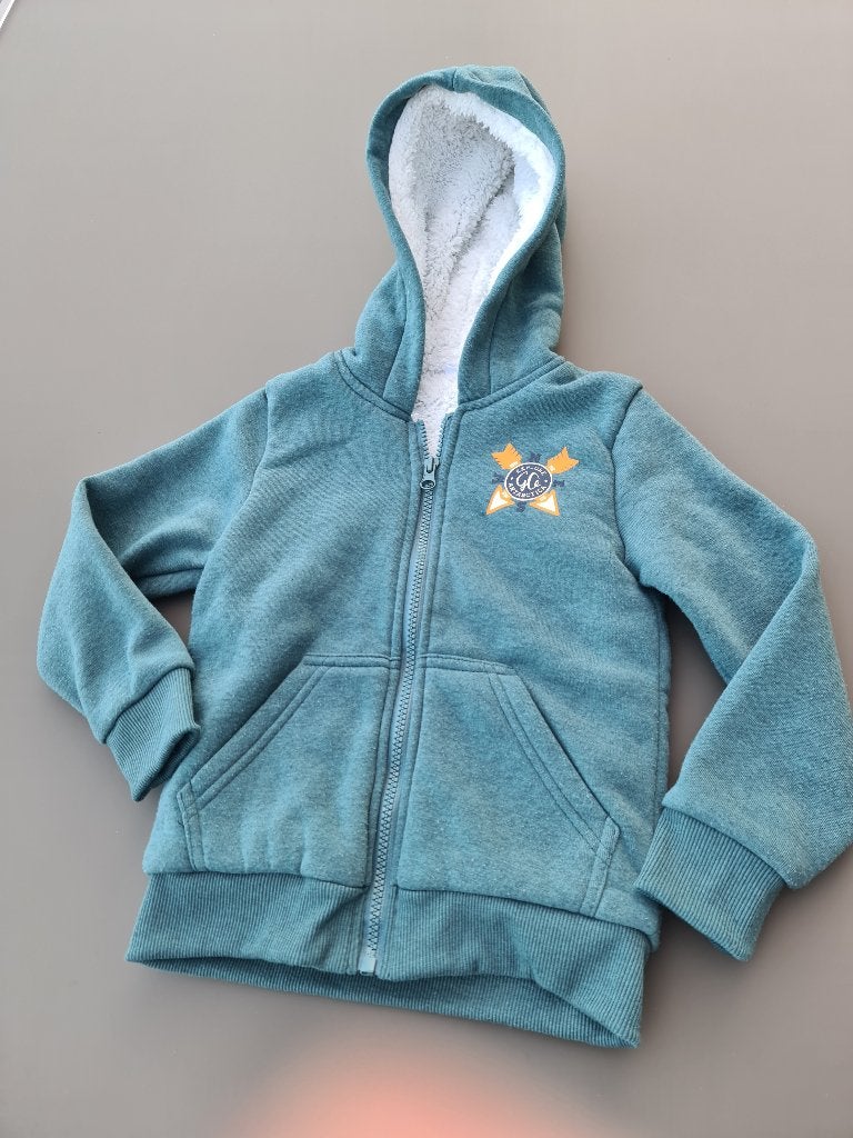 groene fleece jas, pull, trui, 110, Ophalen, Zo goed als nieuw, Jas