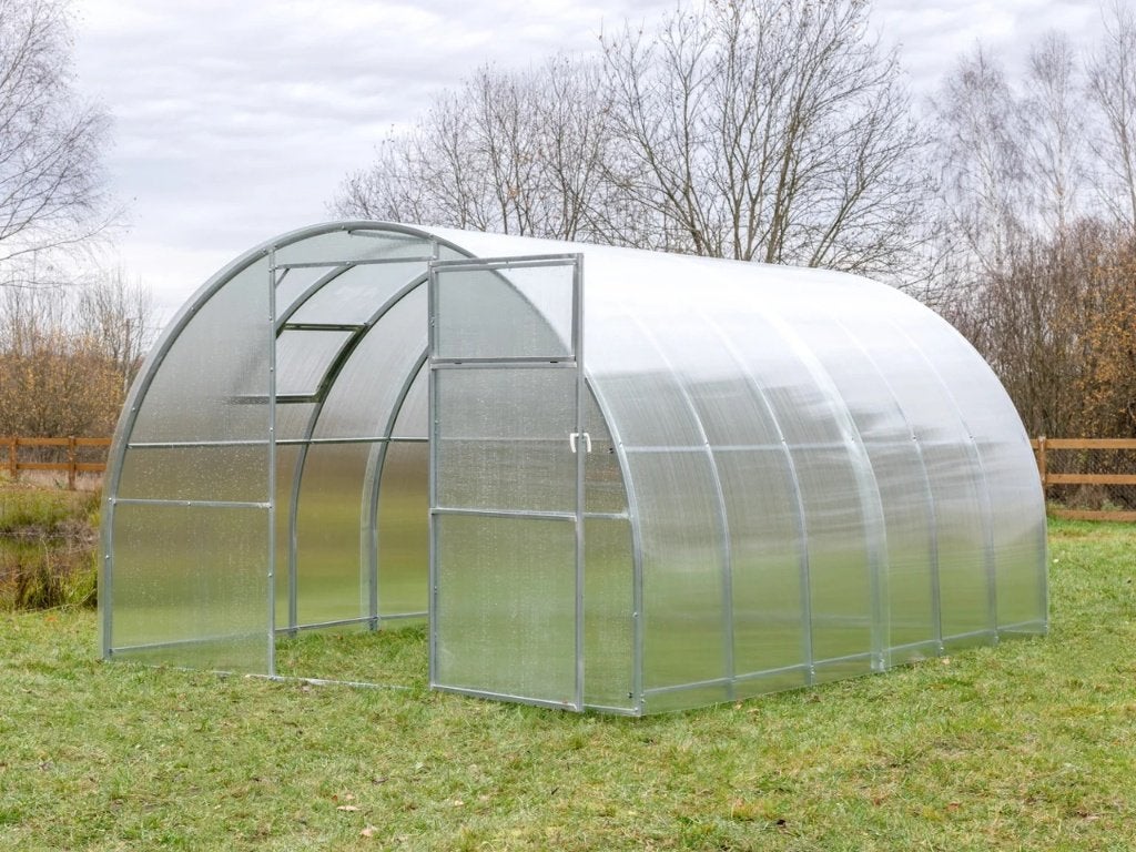 TITAN Kas – 3m breed; 2,10m hoog; 4–10m lang; Polycarbonaat, Neuf, Acier, Serre, Polycarbonate