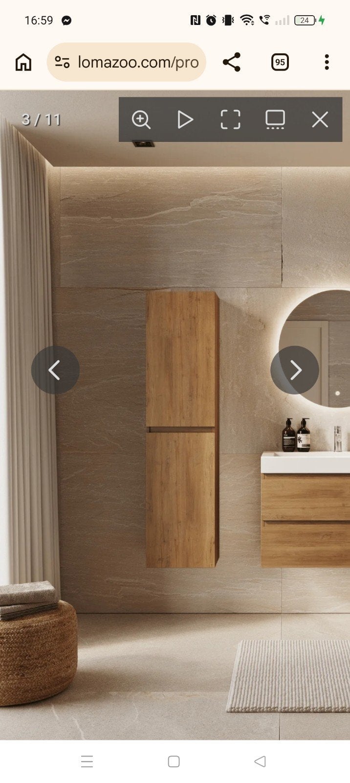 Kolomkast natuur eik 176cm Napoli Aquazuro, Maison & Meubles, Enlèvement