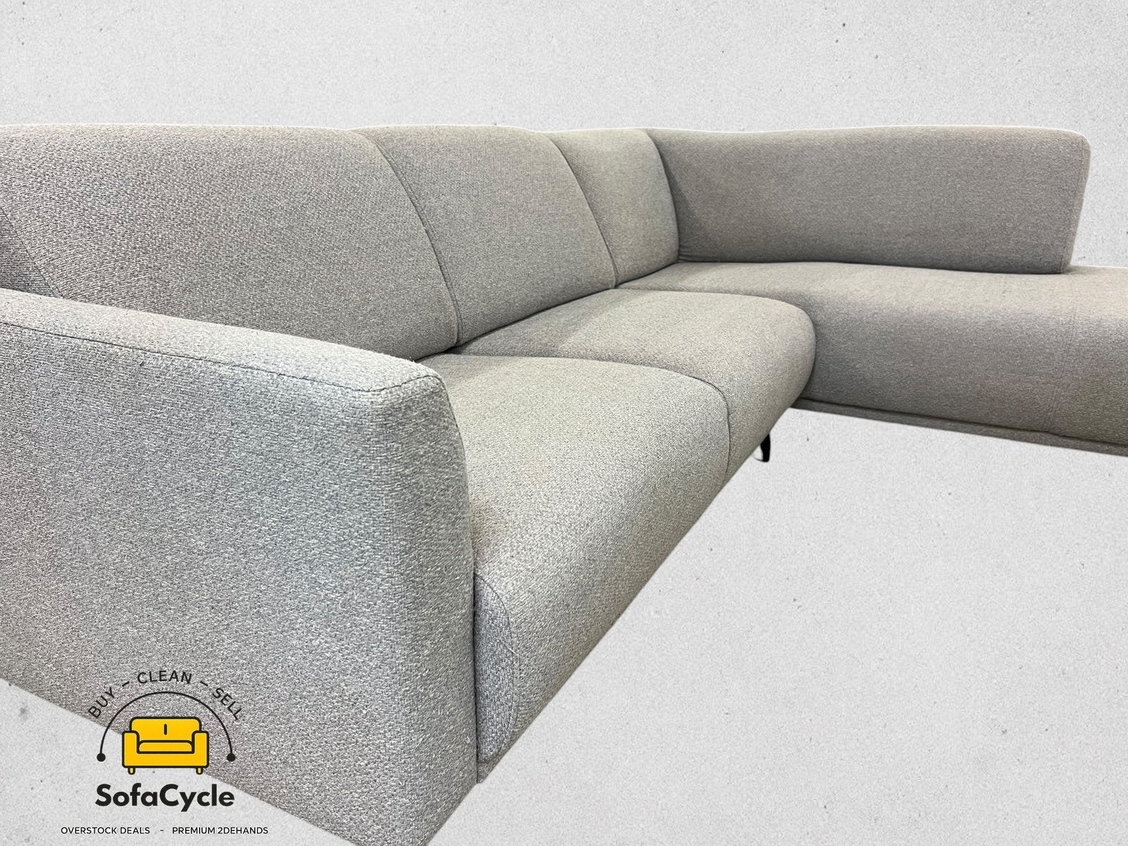 Chaise d'angle gris/Disponible immédiatement - SofaCycle, Maison & Meubles, Enlèvement ou Envoi, Comme neuf, SofaCycle, Tissus