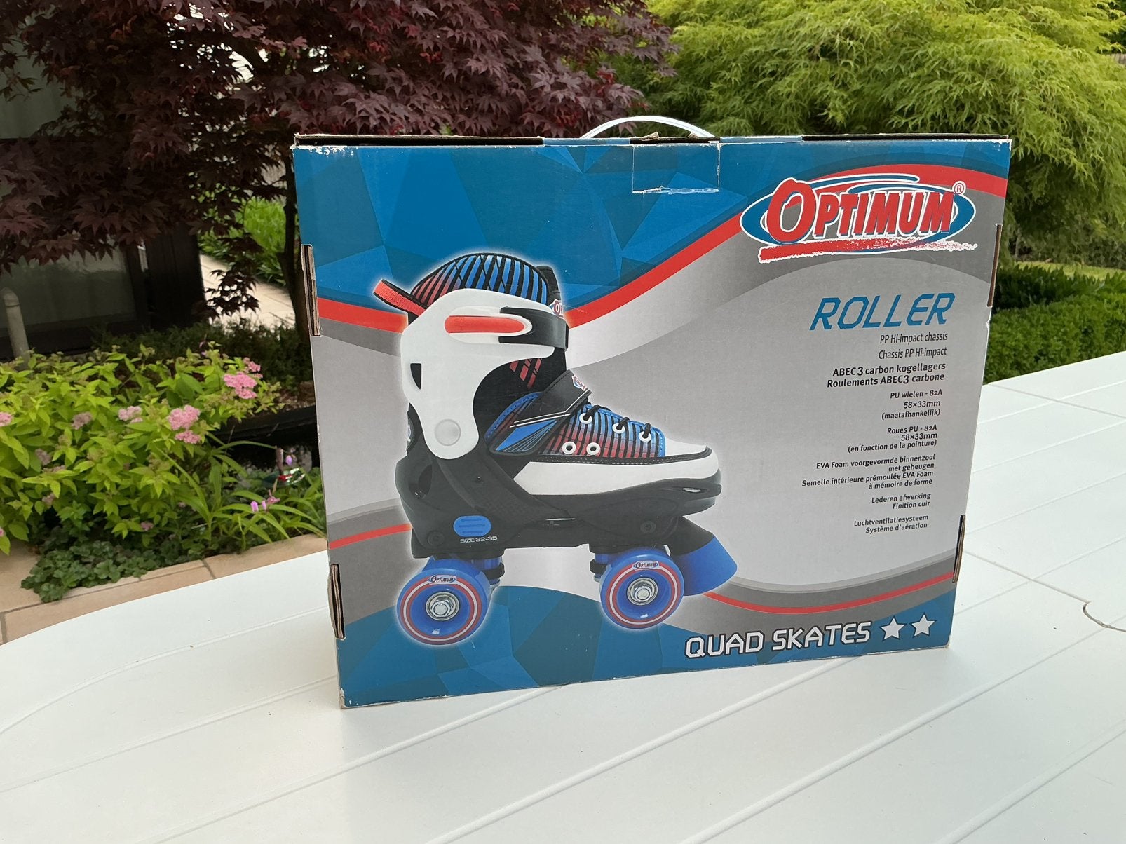 Rolschaatsen ‘OPTIMUM’ maat 28-31, te klein gekocht., Kinderen en Baby's, Speelgoed | Buiten | Rolschaatsen, Zo goed als nieuw