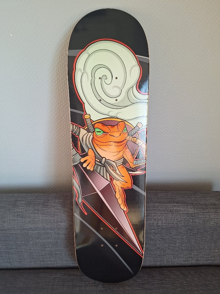 Skateboard met een tattoo-ontwerp, Antiek en Kunst, Kunst | Schilderijen | Modern, Ophalen of Verzenden, Hout, Overig onderwerp