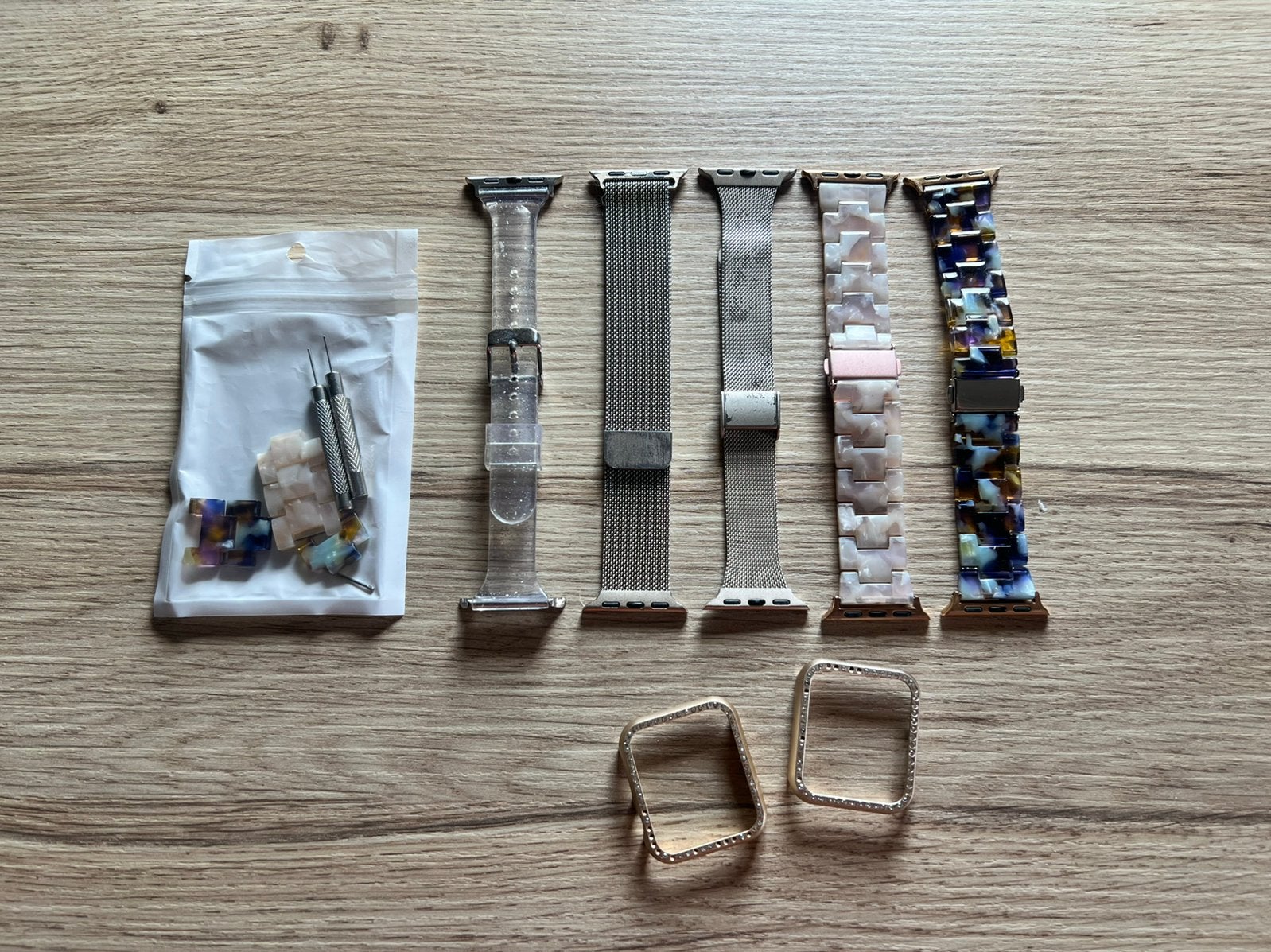 5 Apple Iwatch bandjes maat 38 + 2 gratis beschermers, Ophalen of Verzenden, Gebruikt