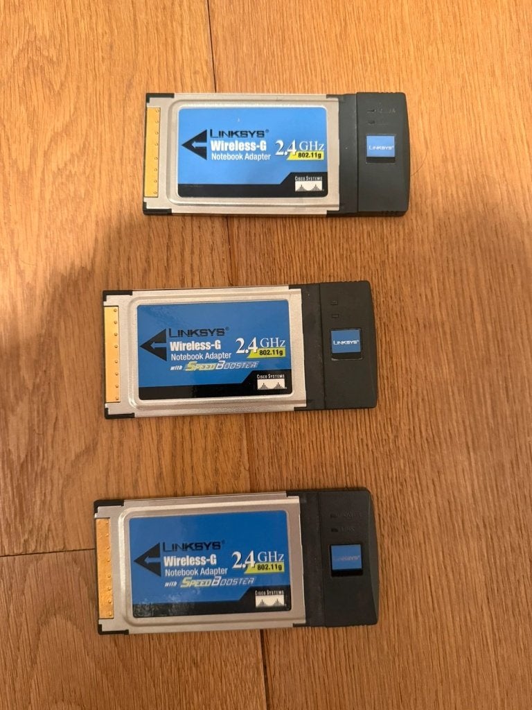 Lot 3 cartes PCMCIA WiFi Linksys Cisco WPC54G WPC54GS, Informatique & Logiciels, Enlèvement ou Envoi, Comme neuf, Externe