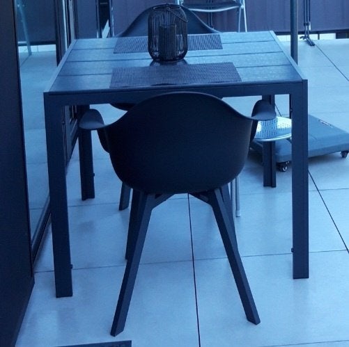 Terrastafel + stoelen, Tuin en Terras, Ophalen, Zo goed als nieuw, Vierkant