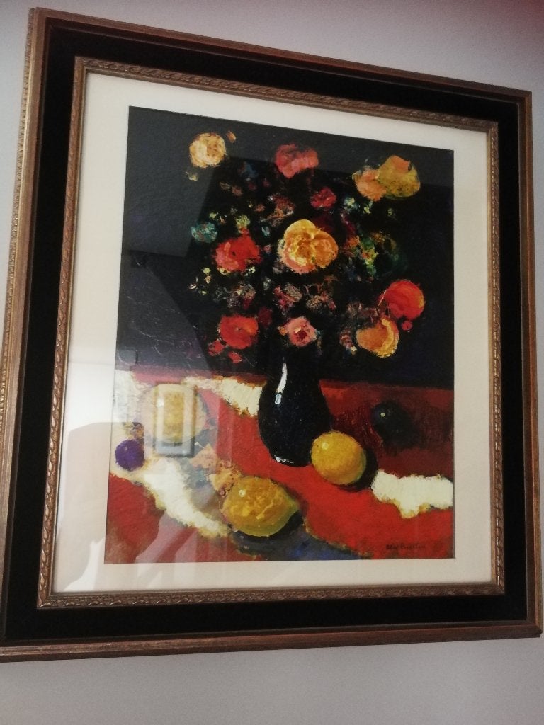 Schilderij in olieverf, Staf Beerten, ingelijst., Antiek en Kunst, Ophalen, Hout, Passe-partout, Olieverf