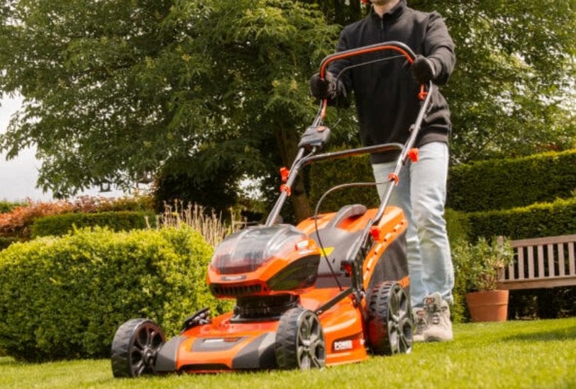 accu grasmaaier 51 snijbreedte, Tuin en Terras, Ophalen, Cirkelmaaier, Gebruikt, Mulchfunctie