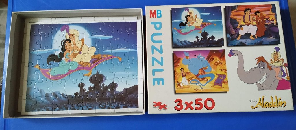 puzzels disney aladdin 3x50 stuks nieuw van MB, Ophalen of Verzenden, Nieuw