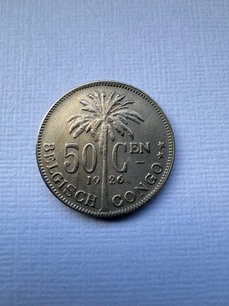 Congo belge - 50 centimes 1926, Enlèvement ou Envoi, Autres pays, Monnaie en vrac