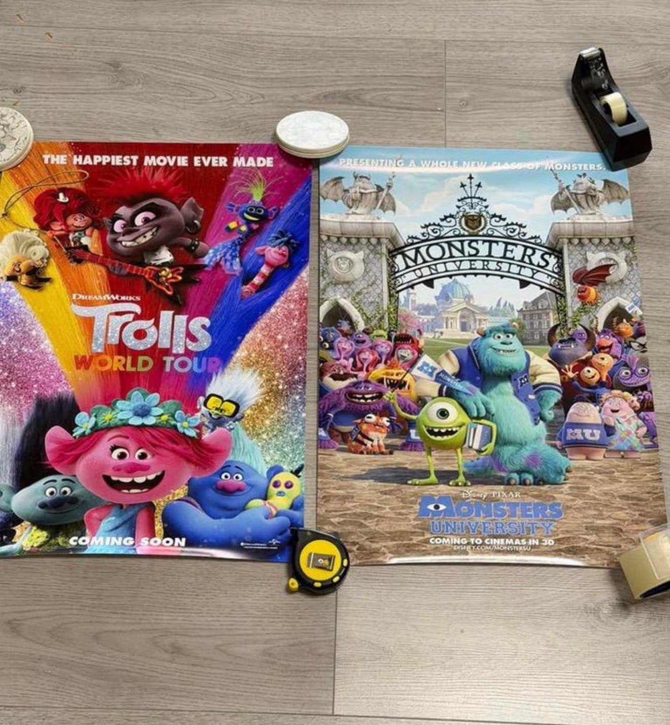 affiche de 2 films Trolls & Monsters University Set Poster, Enlèvement ou Envoi, Neuf, Film, Affiche
