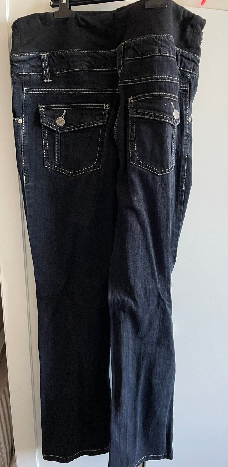 Zwangerschapsbroek/jeans, Kleding | Dames, Zwangerschapskleding, Ophalen, Zo goed als nieuw, Maat 38/40 (M), Broek of Spijkerbroek