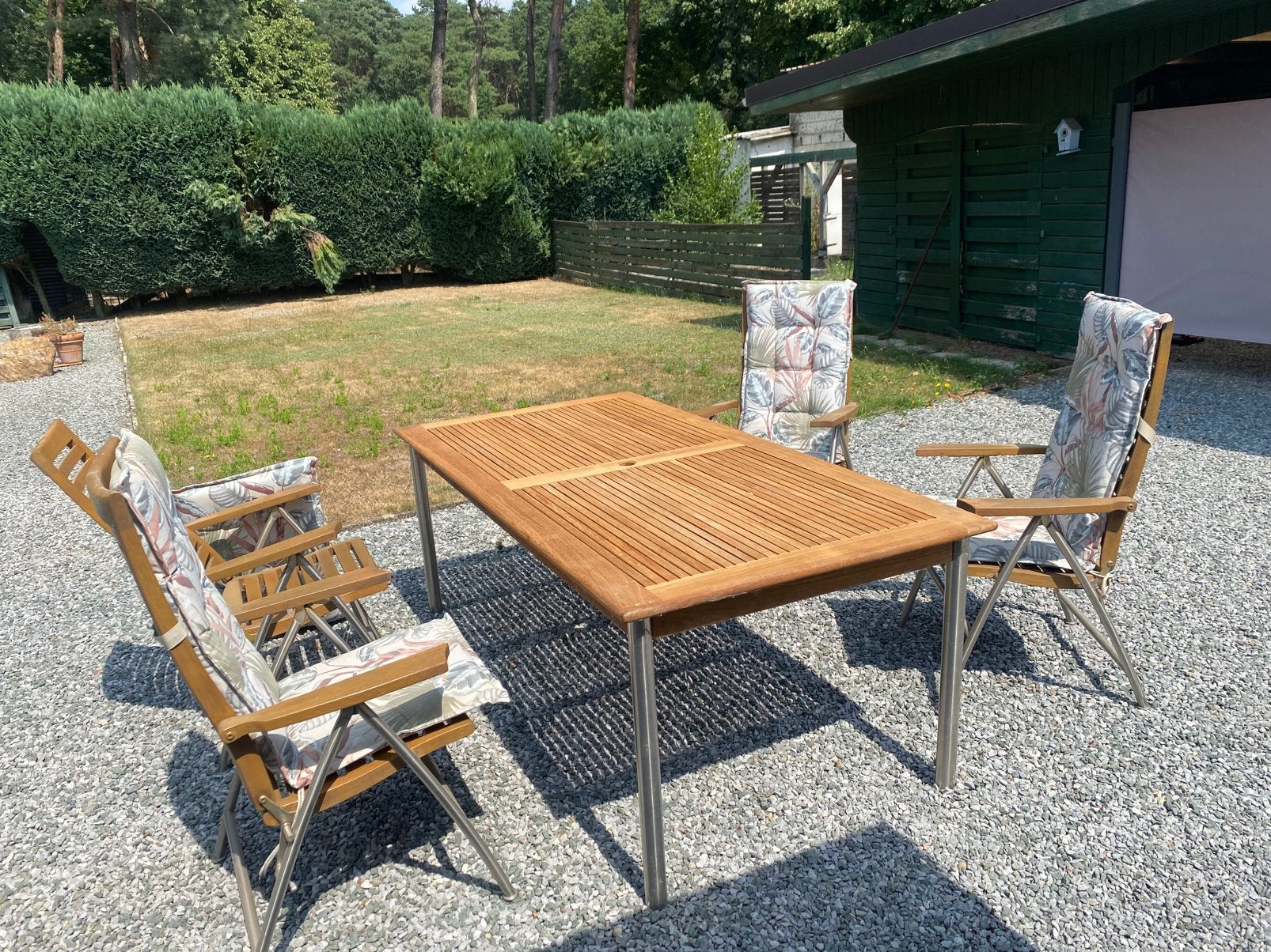 Mooi tuinset in teak, Tuin en Terras, Ophalen, 4 zitplaatsen, Teakhout, Zo goed als nieuw