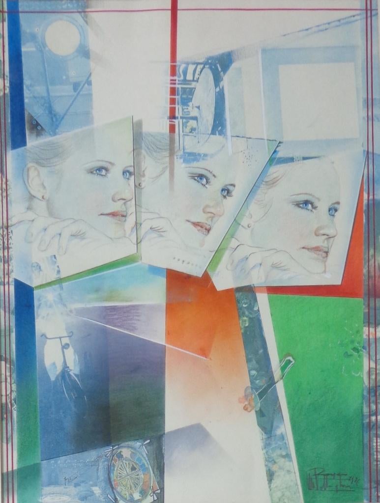 ROGER VAN BELLEGHEM / DRIEVOUD / ORIGINEEL WERK / 88x69cm, Enlèvement