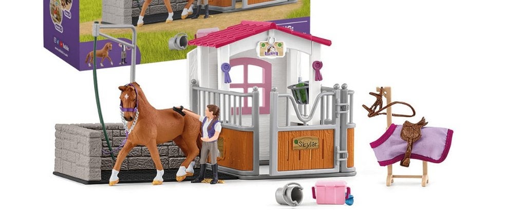 Schleich paarden wasplaats & stal, Kinderen en Baby's, Speelgoed | Overig, Ophalen