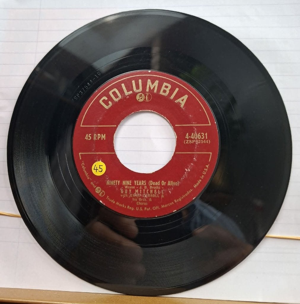Popcorn Groove/Guy Mitchell Negenennegentig jaar, Gebruikt, Pop, Originele persing, 7 inch