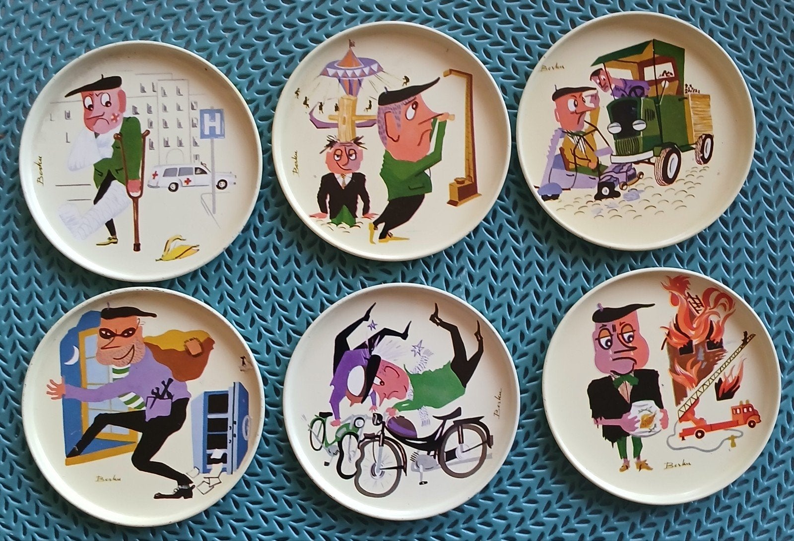 Lot 6x sous verre metal utrecht  6cm berkut, Enlèvement ou Envoi