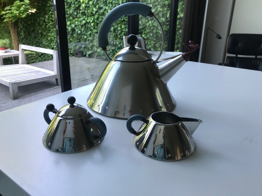 Alessi 3-delige set, Gebruikt, Zilver, Alessi, Overige materialen