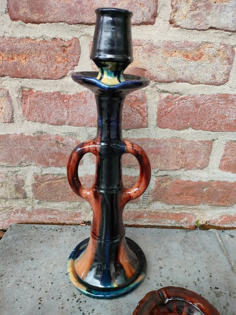 Retro kandelaar, Ophalen of Verzenden, Keramiek of Aardewerk