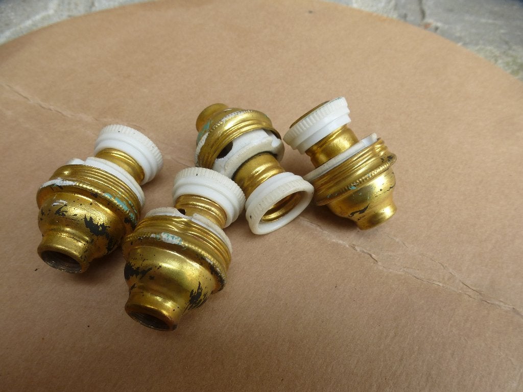 4 oude lampfittingen, Ophalen of Verzenden, Gebruikt