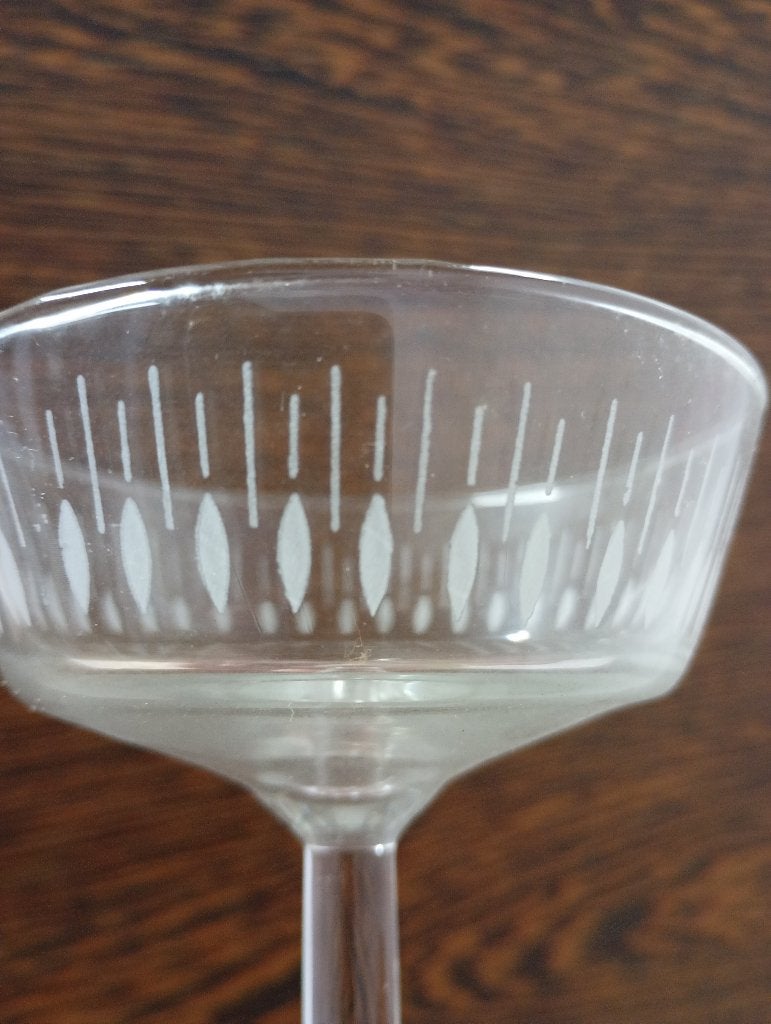 Set van 7 oude champagne coupe glazen, Verzamelen, Ophalen, Zo goed als nieuw, Overige typen