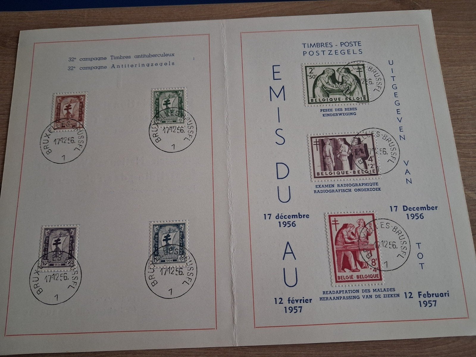 Série belge  complète  de la campagne des timbres antituberc, Enlèvement ou Envoi