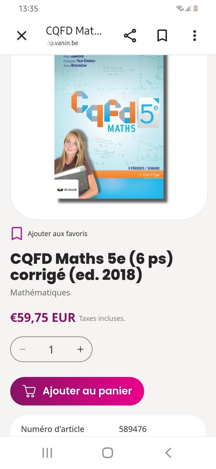 Cqfd maths corrigé, Livres, Livres scolaires
