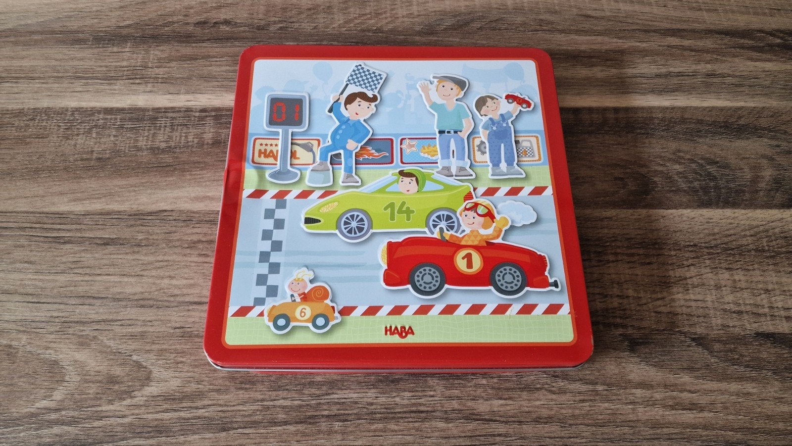 Haba magneetspeldoos Snelle sportwagens, Ophalen, Gebruikt
