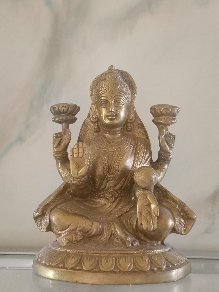 Antiek Bronzen beeld Lakshmi, Antiek en Kunst, Antiek | Brons en Koper, Ophalen, Brons