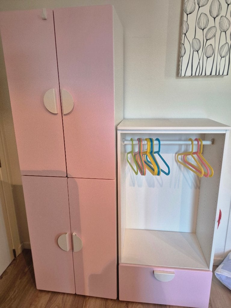 Meisjes kasten: 2 stuks, Huis en Inrichting, Kasten | Kleerkasten, Ophalen, Meisjes kasten met roze accenten, 50 tot 100 cm, Zo goed als nieuw